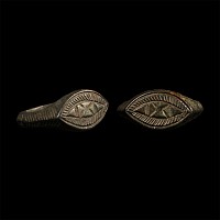 Medieval Bronze Ring with Eye Motif
