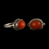 Post Medieval Silver Ring with Carnelian Cabochon