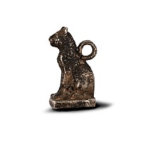 Egyptian Silver Goddess Bastet Cat Amulet