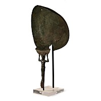 Archaic Greek Bronze Patera with Kouros Handle
