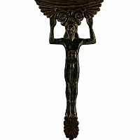 Archaic Greek Bronze Patera with Kouros Handle