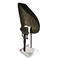 Archaic Greek Bronze Patera with Kouros Handle