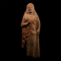 Archaic Greek Terracotta Statue of a Kore