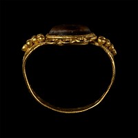 Roman Goddess Fortuna Gemstone in Gold Ring