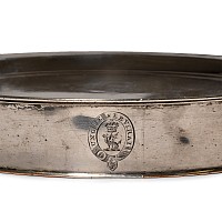 Highclere Castle White Metal Plate Warmer Set with Crest of Lord Carnarvon
