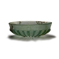 Roman Glass Ribbed Vessel