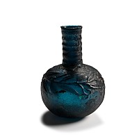 Roman Deep Blue Bottle with Relief Decoration