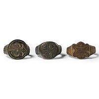 Medieval Decorated Bronze Ring Group