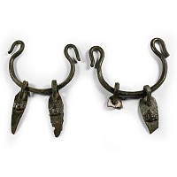 Romano-British 'Silchester' Bronze Figural Vessel Handle Pair