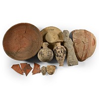 Greek Terracotta Vessel and Fragment Group
