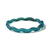 Post Medieval Wavy Blue Glass Bangle