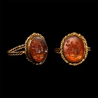 Gold Ring with Scorpion Gemstone