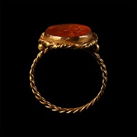 Gold Ring with Scorpion Gemstone