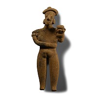 Pre-Columbian Terracotta Colima Standing Female