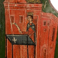 Romanian Orthodox Royal Wooden Doors with Annunciation Scene