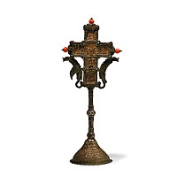 Mount Athos Wooden Cross with Silver-Gilt Mounts