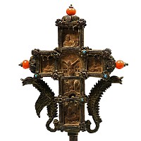 Mount Athos Wooden Cross with Silver-Gilt Mounts