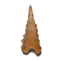 Stone Age Tenerian Knapped Arrowhead from Meteoritic Glass