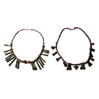 Viking Age Glass Bead Necklaces with Bronze Pendants