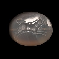 Graeco-Persian Chalcedony Stamp Seal with Striding Boar