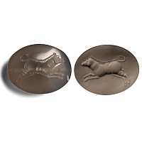 Graeco-Persian Chalcedony Stamp Seal with Striding Boar