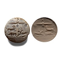 Achaemenid Chalcedony Stamp Seal with Ahura Mazda