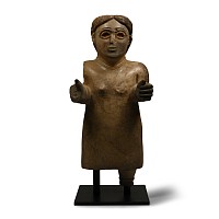 Large South Arabian Alabaster Standing Figure of a Goddess