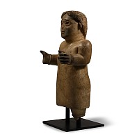 Large South Arabian Alabaster Standing Figure of a Goddess