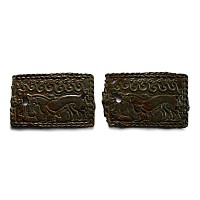Ordos Bronze Belt Buckle Pair with Predators