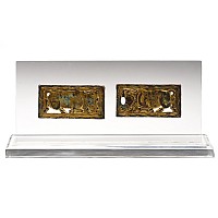 Ordos Gilt Bronze Belt Plate Pair with Bulls