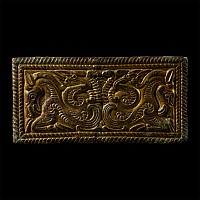 Ordos Gilt Bronze Belt Buckle with Gryphons