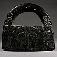Bactrian Black Steatite 'Hand Bag' Ceremonial Weight