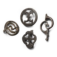 Roman Bronze Plate Brooch and Mount Group