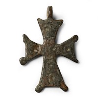 Byzantine Bronze Cross Pendant