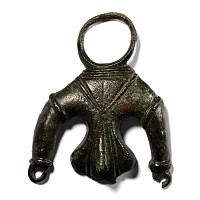 Large Roman Bronze Triple Phallic Pendant