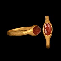 Roman Gold Ring with Artemis of Ephesus Gemstone
