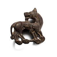 Scythian Silver Panther Looking Back Belt Mount