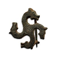 Roman Bronze Horse Whorl Brooch