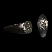 Medieval Bronze Ring with Bird