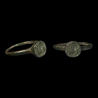 Large Roman Bronze Ring with Bust of Lucinius