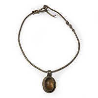 Roman Silver Torc with Gemstone Pendant