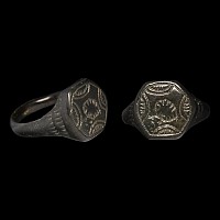 Medieval Bronze Decorated Signet Ring
