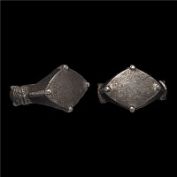 Medieval Silver Ring with Beast Heads