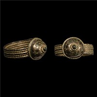 Large Byzantine Silver Ring with Architectural Dome