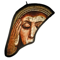 Medieval Stained Glass Panel of a Man Holding His Head