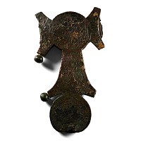 Byzantine Gilt Bronze Altar Cross with Two Medallions