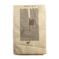 Medieval Book of Zechariah Manuscript Leaf from a Latin Bible