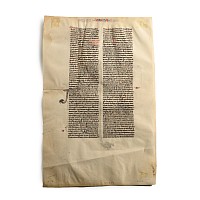 Medieval Book of Zechariah Manuscript Leaf from a Latin Bible