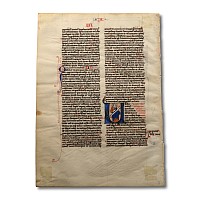 Medieval 'Book of Amos' Manuscript Leaf from a Latin Bible