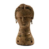 Roman Bone Doll's Head with Earrings